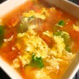 トマトとレタスの卵スープ